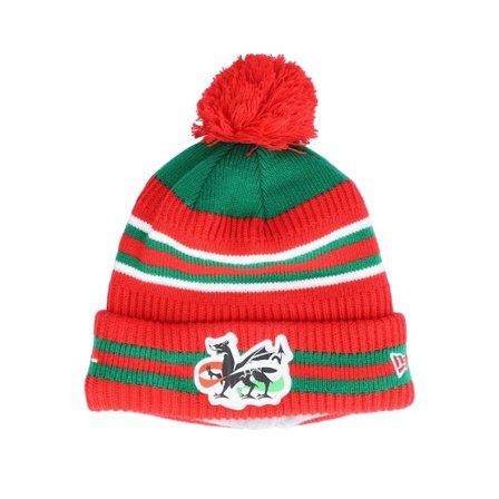 New Era - Rood pom Beanie - Wales Sport Beanie Red/Green Pom @ Hatstore