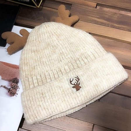 Julehatt for kvinner Strikket lue Vinterlue Lue med gevir Ullue Unisex Jul Strikket lue Varm Beanie Heklet lue Julehatter Gave