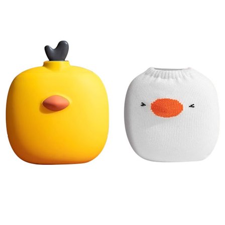 Gul Liten Vattenflaska i Silikon - Mikrovågsugn - Uppvärmningsbar, Idealisk för Varma/Kalla Kompresser & Handvärmning