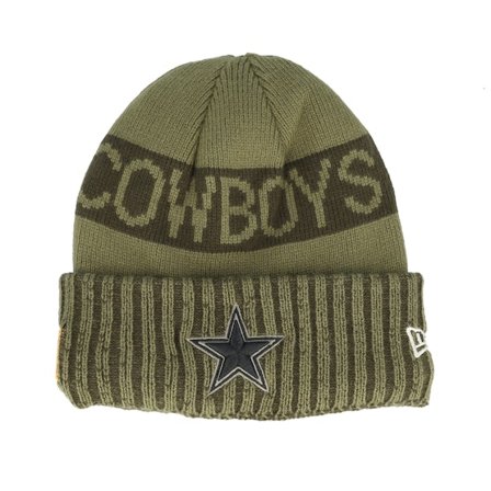 New Era - Verde cuff Beanie - Dallas Cowboys NFL Salute To Service Green Knit Cuff @ Hatstore