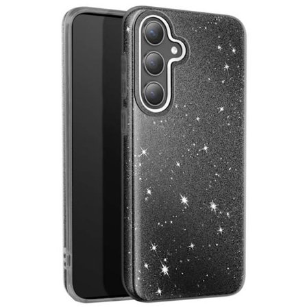 Glitterhölje för Samsung S24 Plus och S25 Plus Ultra tunn silikon svart