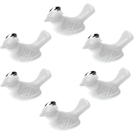 6-pack (Vit) Keramikfågelknoppar för lådor