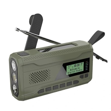 DAB/FM Bluetooth-radio, hätäradio sisäänrakennetulla 4500 mAh:n akulla, kannettava aurinkovoimalla toimiva veivattava radiovastaanotin