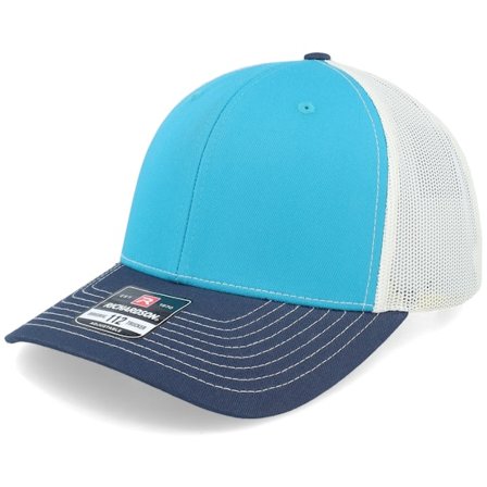 Richardson - Blå trucker Kasket - 112 Tri Columbia Blue/White/Navy Trucker @ Hatstore
