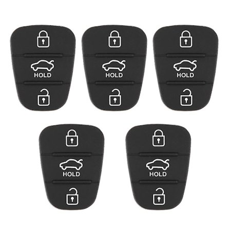 5 stk. Udskiftningsfjernbetjeningsskal Gummi 3-knaps pude Passer til Hyundai Passer til Kia (med bogstaver)