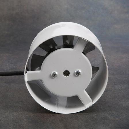 220V Inline Kanalblæser Booster Udstødningsblæser Luftkøling Ventil Hvid - 4 Tommer