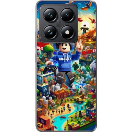 Kompatibelt Mobildeksel til Xiaomi Xiaomi 14T Pro Stor detaljert Roblox-verden fylt med karakterer, eventyr og fargerike miljøer perfekt for lekent s