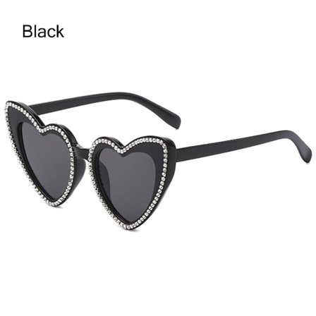 Diamond Heart Solbriller Hjerteformede Solbriller SVART