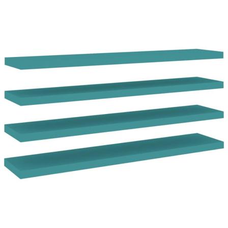 Vidaxl Svävande Vägghyllor 4 St Blå 120x23,5x3,8 Cm Mdf Blå