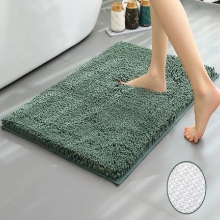 Badrumsmatta Rektangulär Badmatta BAKGRUND Grågrön