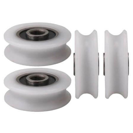 4 stk 4x20x6,5x7,4mm Hvit Innvendig Diameter 4mm U-spor Nylon Remskive Hjul For Skyvedør A