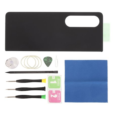 Galaxy Z Fold 4 SM F936 5G Bagglas Udskiftning Bagcover med Forudinstalleret Tape Sort