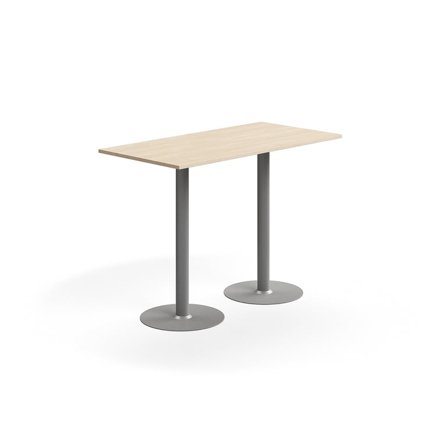 Barový stůl ALVA, 1400x700x1000 mm, vysokotlaký laminát, stříbrná/bříza