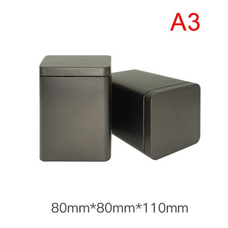 1 stk tedåser Firkantet metalemballage Opbevaringsboks Etui Lille dåse