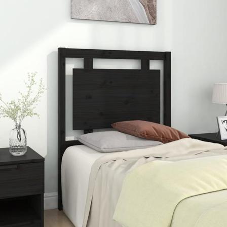 Vidaxl Sänggavel Svart 80,5x4x100 Cm Massiv Furu Svart