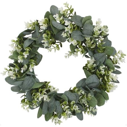 Kunstig Eucalyptus Krans Girlande Grøn Dør Krans Væg Girlande Plastik Girlande Påske Dekoration, Væg, 33cm