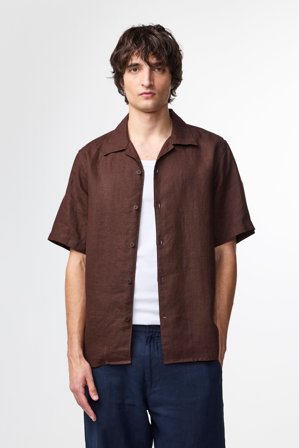 NN.07 Julio 5708 Shirt Male Brown Linen