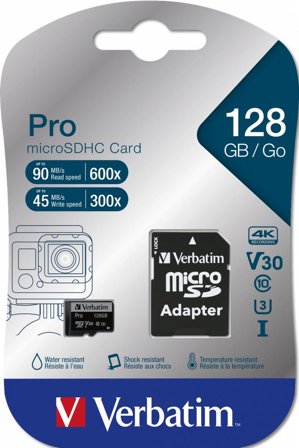Verbatim PRO - flashminnekort - 128 GB - microSDXC UHS-I