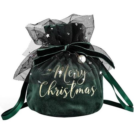 Julgodispåsar i sammet med äpplen, juldekoration