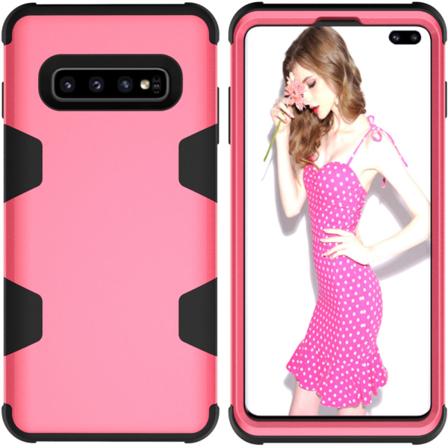 Samsung S10 Plus - Eksklusiivinen ja suojaava kuori "Rugged Robot"" Rosa/Svart"
