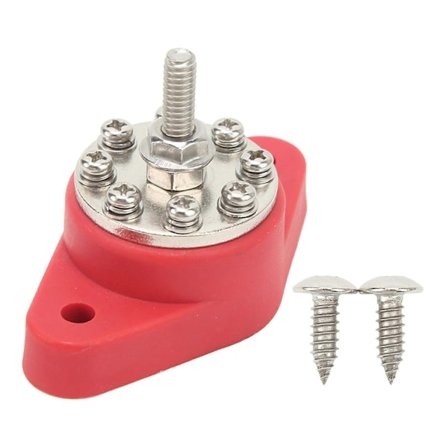 Strømfordelingsblokk 8 Terminaler 1/4in M6 12V?48V Universal Marine Samleskinne for Bil Båt RV Lastebil