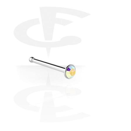 1Näspiercing i IP-pläterad 316L stål med 2,5 mm Rund AB CZ X 1