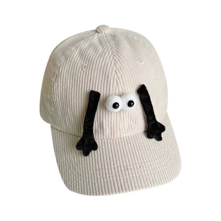 Justerbar Barn Anknäbb Keps Tecknad Hand i Hand Manchester Baseballkepsar Varm Mössa för Resor och Shopping Beige