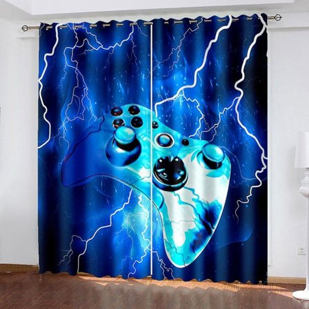 Pojkar och tonåringar mörkläggningsgardiner 132 x 160 cm modern stil videospelsgardiner för barn och flickor-Perfet