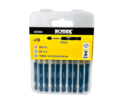Ironside 202563 Kraftbitssats 10 delar, 75 mm, Borra & mejsla