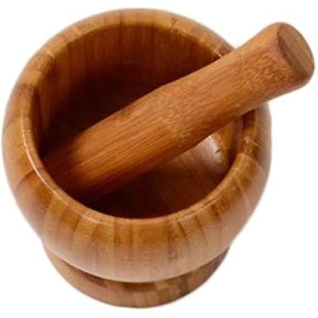 Naturlig Kryddmortel Bambus Kvarnkopp Krossare