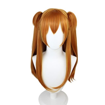 Neon Genesis Evangelion parykk Asuka cos parykk grenseoverskridende oransje dobbel hestehale tigermunn klipp parykk