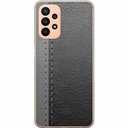 Samsung Galaxy A23 5g Genomskinligt Skal Black & Grey Leather