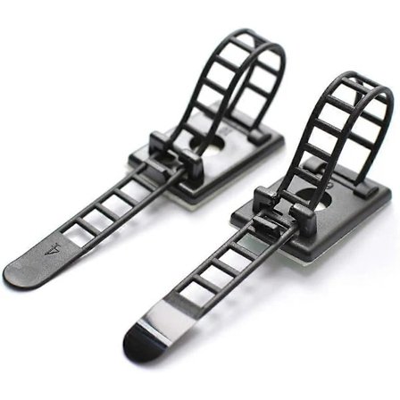 50 stk. selvklebende strips justerbare nylonstrips (svart)