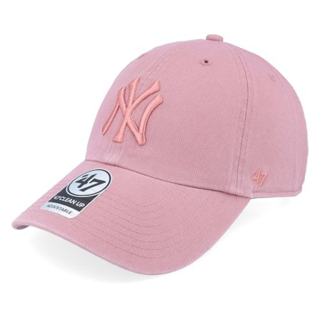 47 Brand - MLB Roze unconstructed Cap - New York Yankees MLB Clean Up Cap Mauve Dad Cap @ Hatstore