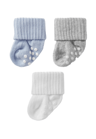 Åhléns Ribbade strumpor med halkskydd, 3-pack & strumpbyxor Blå 13/15