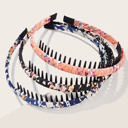 3 stk. Tænder Kam Hovedbånd Hårbøjle Farverig Satin