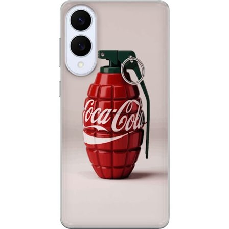 Kompatibel Mobilcover til Samsung Samsung Galaxy S25 Edge Kunstnerisk illustration af Coca Cola granatæble i rødt og grønt, pop art inspireret moti