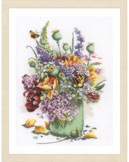 Broderikit Billede Blomsterbuket - Lanarte