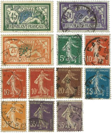 Frankrig 1906-1907 - YT 134-145 - Stemplet