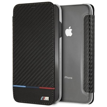 BMW Tricolor stripe i karbon iPhone XS Max-etui - svart