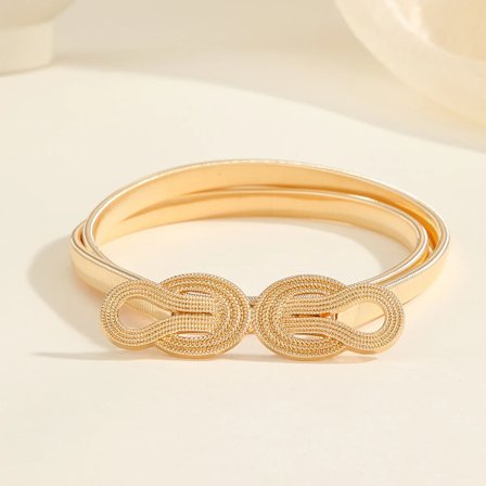 Hot New Women's Metal Spring Waist Chain Luxury Fashion Dress Cloud Double Buckle Elastic Chain Small Belt Wholesale