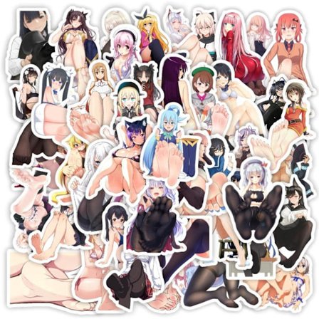 50 stk. Seje fodmærker Vinyl-klistermærker Vandtætte klistermærker Dekorer laptop køleskab vandflaske guitar scrapbog skateboard kuffert motorcykel 