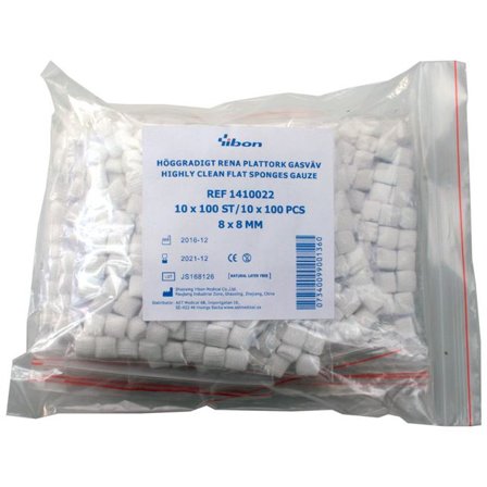 YIBON Plattork GV 8x8mm 1000/fp - Lyreco - Sjukvård och omsorg - Förband och fixering - Torkar