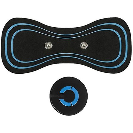 Usb-drevet elektrisk massasjeklistremerke nakke skulder avslapper lindrer muskelsmerter bærbar trådløs Tens-maskin svart blå 1 sett