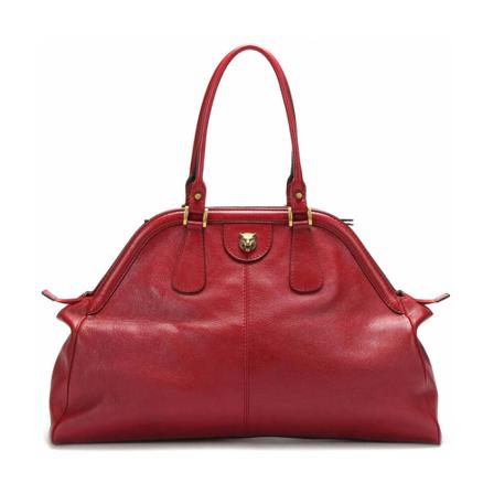 Gucci Vintage, Pre-owned Large Re(Belle) Leather Top Handle Bag Rood, Dames, Maat:ONE Size
