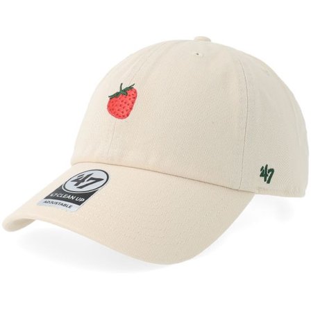 47 Brand - Beige unconstructed Keps - Base Runner Clean Up Cap-Fruit Off White Dad Cap @ Hatstore