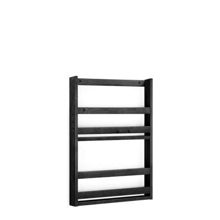 Wall mounted magazine display unit, 600x70x800 mm, black