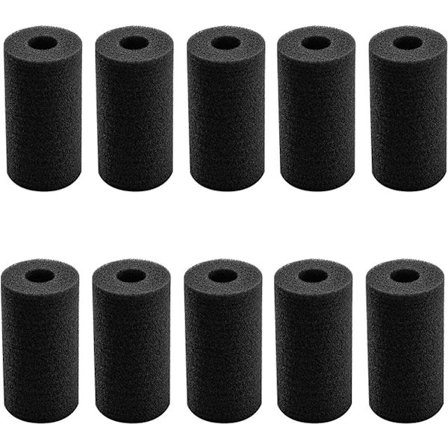Filterbeskyttelse 10 Stykker Akvariefilterpåfyll 8x4x4cm Filtersvamper Forfilter Svampkassett for Rør med Diameter Mellom 2 2,5 Svart