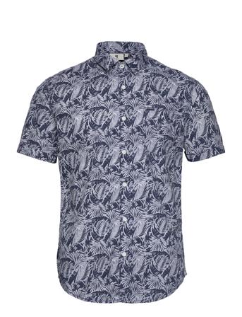 Men`s Shirt Ss Kortermet Skjorte Marineblå Garcia*Betinget Tilbud