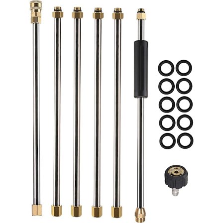 Förlängningsrör för högtryckstvätt, 90" högtryckstvättlans, 1/4" snabbkoppling